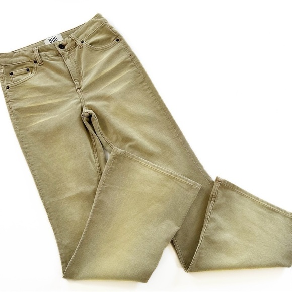 Urban Outfitters BDG Distressed Yellow Corduroy Flare Jeans Pants Womens 27 - Picture 1 of 5